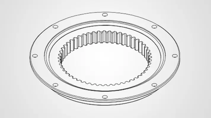FH-RK6-16N1Z Internal gear flange type slewing bearing